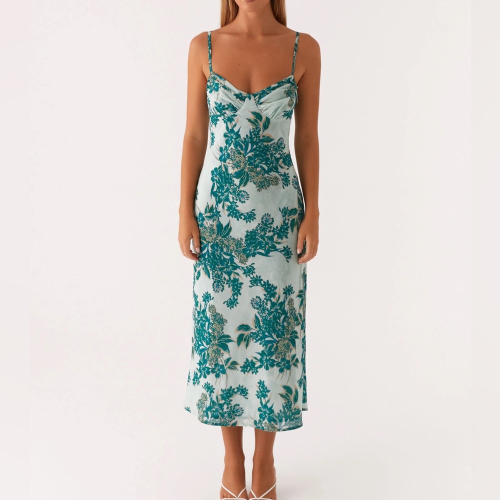 Peppermayo Teal Floral Dress